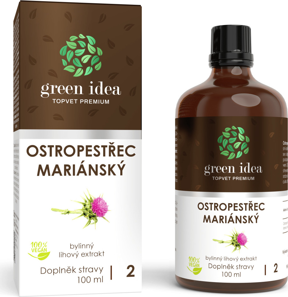 Green idea Bylinný lihový extrakt - Ostropestřec Mariánský GREEN IDEA, tinktura, 100 ml