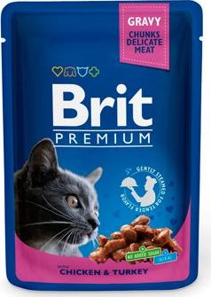 Brit Premium Cat kapsa with Chicken & Turkey 100 g