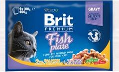 Brit Premium Cat kapsa Fish Plate 400 g (4x100 g)