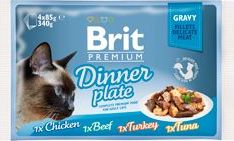 Brit Premium Cat D Fillets in Gravy Dinner Plate 340 g