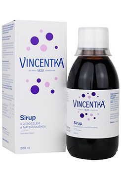 Vincentka sirup s jitrocelem a mateřídouškou, 200 ml