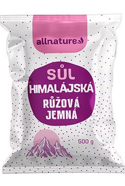 Allnature Sůl Himálajská růžová, jemná Allnature, 500 g