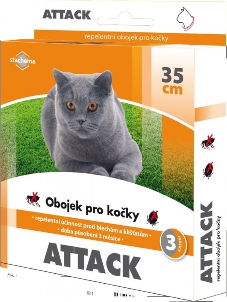 Stachema Obojek antiparazitární Attack 35 cm, kočka