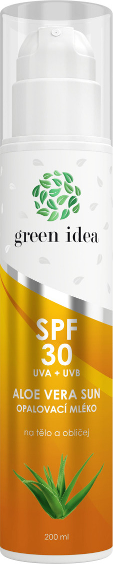 Green idea Mléko na opalování Aloe vera GREEN IDEA, SPF 30, 200 ml