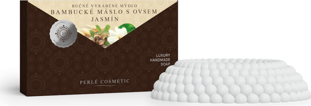 Perlé Cosmetic Mýdlo - Bambucké máslo s jasmínem a ovsem Perlé Cosmetic, 115 g