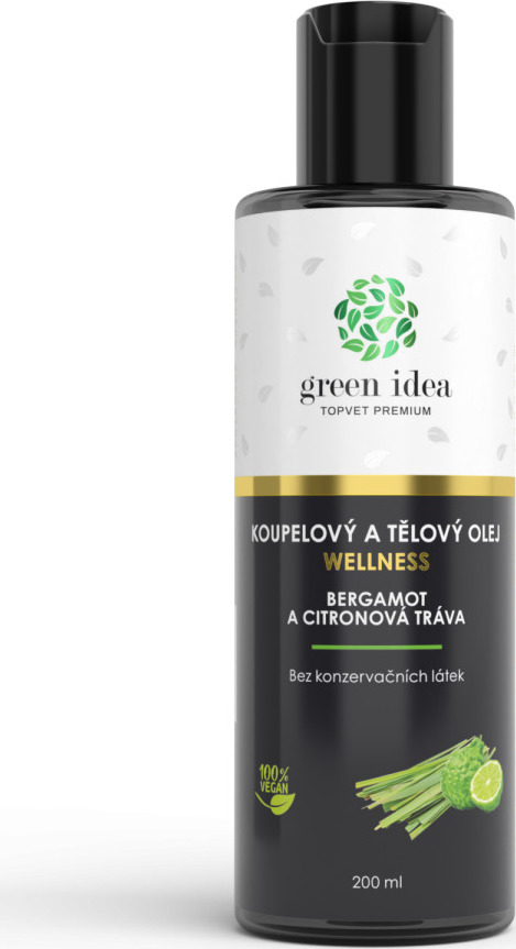 Green idea Olej koupelový Bergamot a citronová tráva v mandlovém oleji GREEN IDEA, 200 ml