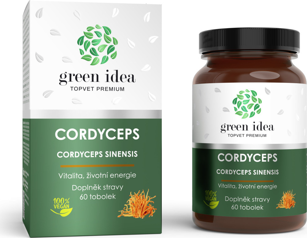 Green idea Bylinný extrakt - Cordyceps GREEN IDEA, 60 tbl
