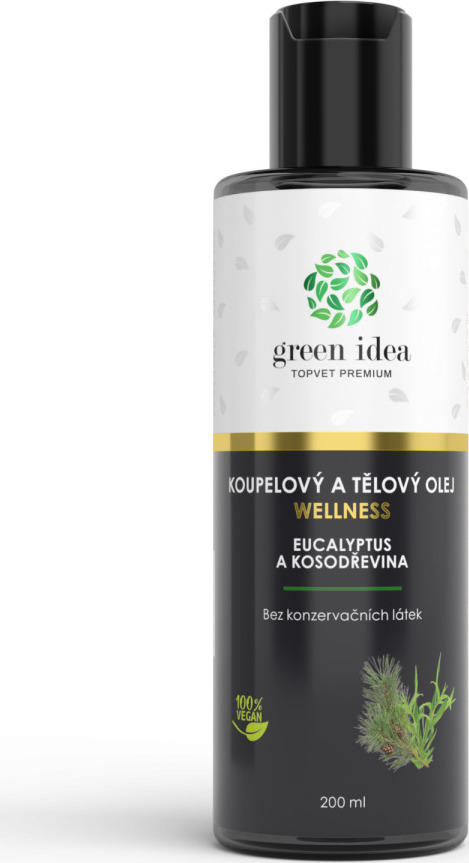 Green idea Olej koupelový Eucalypt a kosodřevina v mandlovém oleji GREEN IDEA, 200 ml