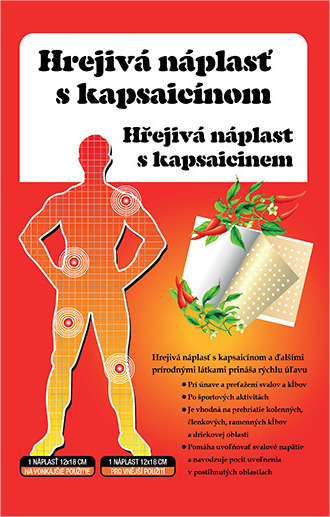 Liečive rastliny Náplast s kapsaicinem Liečive rastliny, hřejivá, 12x18 cm