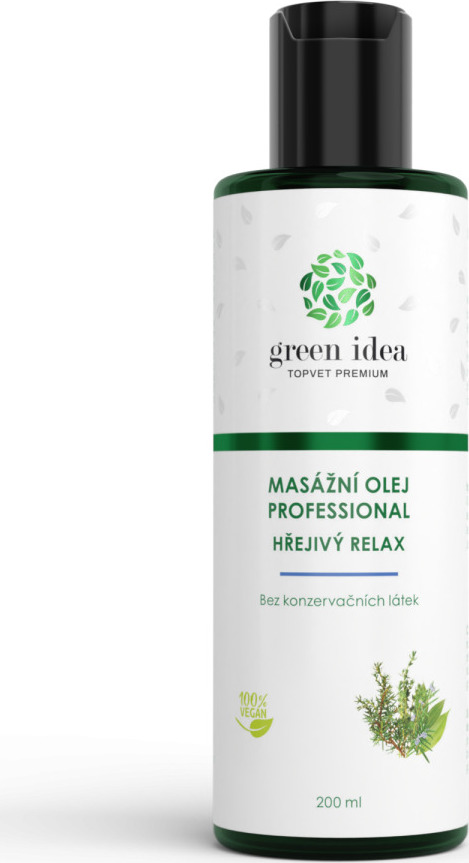 Green idea Olej hřejivý relax GREEN IDEA, masážní, 200 ml