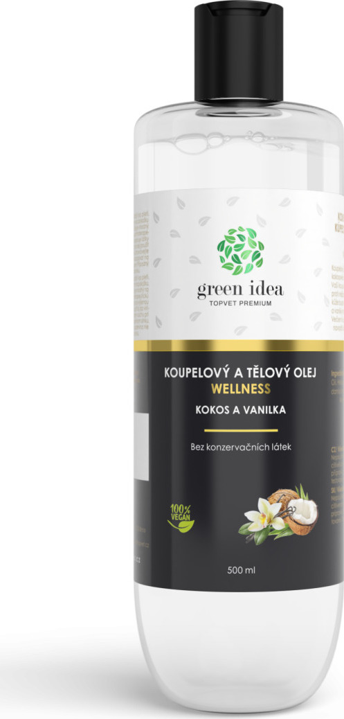 Green idea Olej koupelový Kokos a vanilka v mandlovém oleji GREEN IDEA, 500 ml