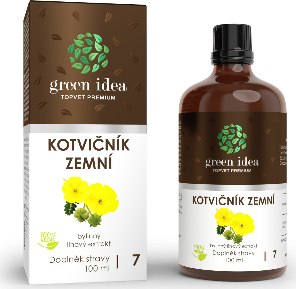 Green idea Bylinný lihový extrakt - Kotvičník zemní GREEN IDEA, 100 ml
