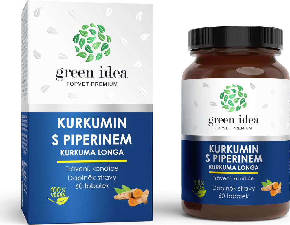Green idea Bylinný extrakt - Kurkumin s piperinem GREEN IDEA, 60 tbl
