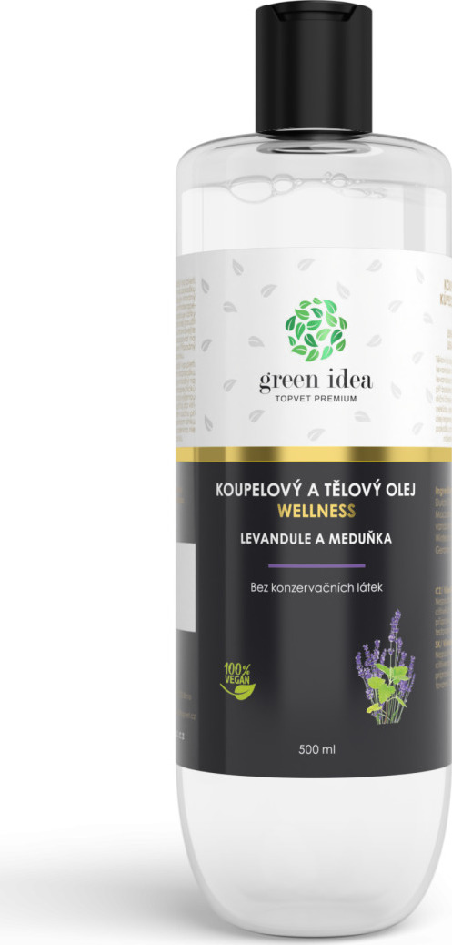 Green idea Olej koupelový levandule a meduňka v mandlovém oleji GREEN IDEA, 500 ml