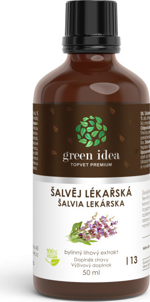 Green idea Bylinný lihový extrakt - Šalvěj lékářská GREEN IDEA, 50 ml