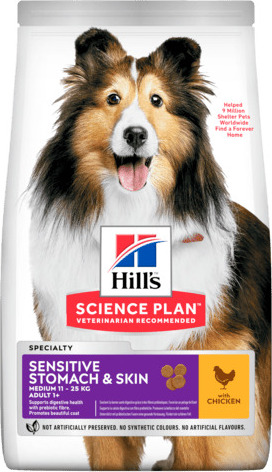 Granule pro psy Hill's Can.Dry SP Sensitive Adult Medium, Chicken, 14 kg