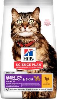 Granule pro kočky Hill's Fel. Dry SP Adult Sen.Stomach&Skin, Chicken, 7 kg