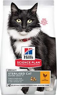 Granule pro kočky Hill's Fel. Dry SP Mat Adult7+Steril., Chicken, 10 kg