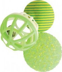 Zolux Hračka pro kočky Zolux, sada míčků 3 ks, 4 cm, green