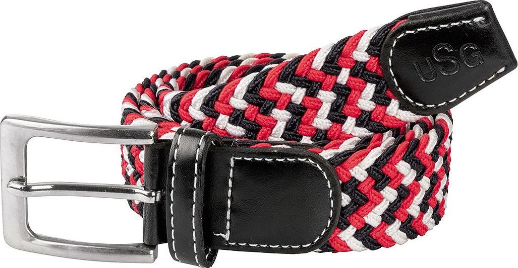 USG Pásek pletený Casual USG, black/red/white Délka: 120 cm
