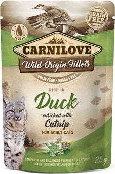 Kapsička pro kočky Carnilove Pouch Duck Enriched & Catnip, 85 g