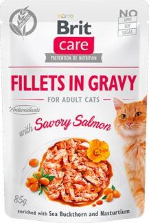 Brit Care Kapsička pro kočky Brit Care, Fillets in Gravy Savory Salmon, 85 g
