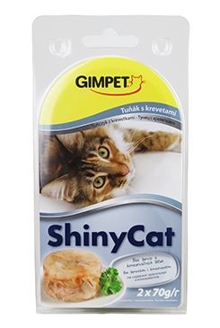 Gimpet kočka konz. ShinyCat tuňák/krevety 2x70 g