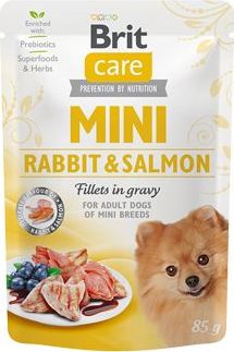 Kapsička pro psy Brit Care Mini, Rabbit&Salmon fillets in gravy, 85 g