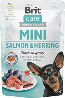 Kapsička pro psy Brit Care Mini, Salmon&Herring steril fillets, 85 g