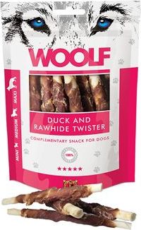 Woolf Pamlsky pro psy WOOLF, Duck&Rawhide twister, 100 g