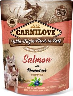 Carnilove Dog Pouch Paté Salmon & Blueber Puppies 300 g