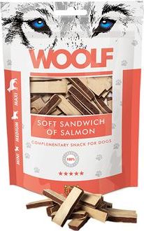 Woolf Pamlsky pro psy WOOLF, soft sandwich of salmon, 100 g