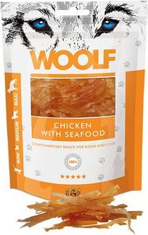 Woolf Pamlsky pro psy WOOLF, chicken with seafood, 100 g