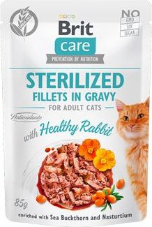 Brit Care Kapsička pro kočky Brit Care, Fillets Gravy Steril Healthy Rabbit, 85 g