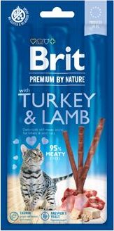 Pamlsky Brit Premium Cat by Nature Sticks Turkey&Lamb, 3pcs