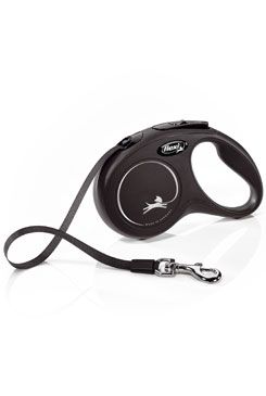 Vodítko FLEXI Classic NEW S, 5 m/15 kg, černé