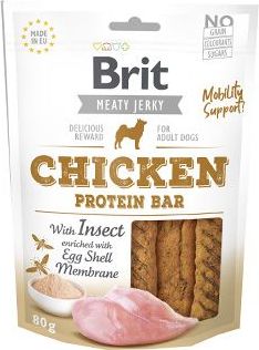 Pochoutka pro psy Brit Jerky Chicken with Insect Protein Bar, 80 g