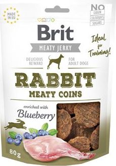 Pochoutka pro psy Brit Jerky Rabbit Meaty Coins, 80 g