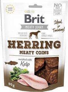 Pochoutka pro psy Brit Jerky Herring Meaty Coins, 80 g