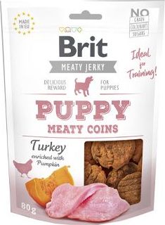 Pochoutka pro psy Brit Jerky Puppy Turkey Meaty Coins, 80 g