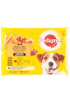 Pedigree Kapsičky pro psy Pedigree, masový výběr s mrkví ve šťávě, 4x100 g