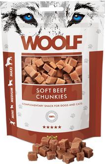 Woolf Pamlsky pro psy WOOLF, beef chunkies, 100 g
