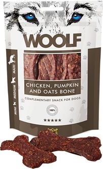 Woolf Pamlsky pro psy WOOLF, chicken, pumpkin, oats, 100 g