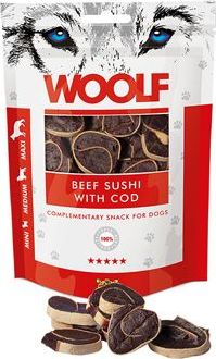 Woolf Pamlsky pro psy WOOLF, beef sushi with cod, 100 g