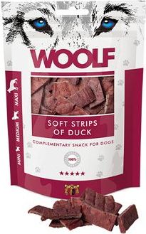 Woolf Pamlsky pro psy WOOLF, soft strips of duck, 100 g