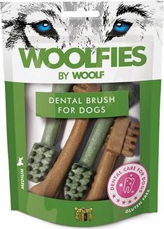 Woolf Pochoutka pro psy dentální Brush Woolfies, M 200 g