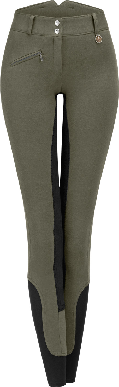 Rajtky Fun Sport ELT s celokoženým sedem, vyšším pasem, dámské, khaki/black Velikost: 36