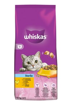 Whiskas Granule pro kočky Dry STERILE s kuřecím masem Whiskas, 14 kg