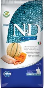 N&D (Farmina Pet Foods) Granule pro kočky N&D OCEAN CAT Kitten Cod & Shrimp & Pumpkin&Melon, 5 kg