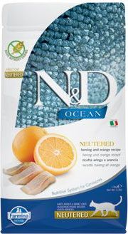 N&D (Farmina Pet Foods) Granule pro kočky N&D OCEAN CAT NEUTERED Adult Herring & Orange, 1,5 kg